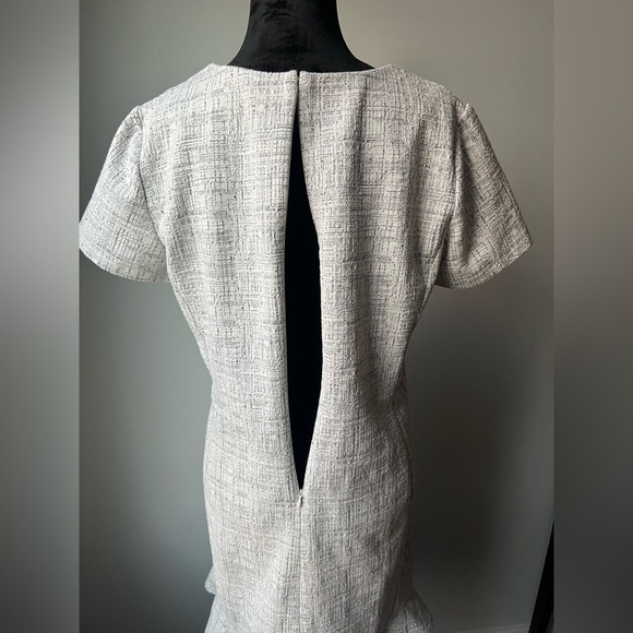 NWOT Ann Taylor Textured Cream/Grey Dress - Picture 7 of 11